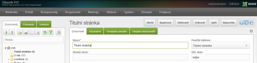 Redakční systém MODX